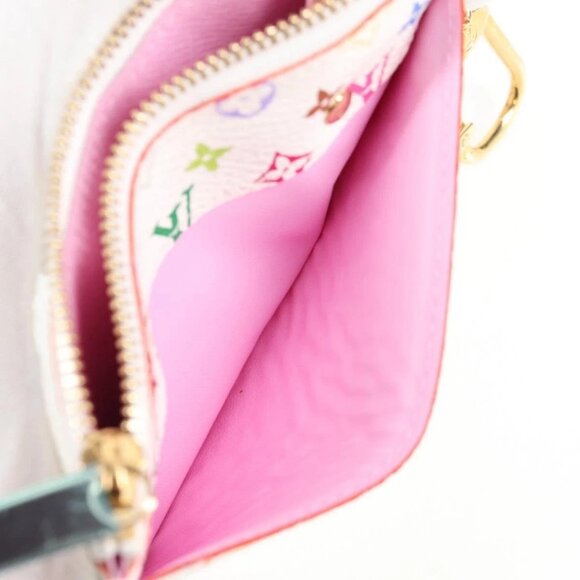 LOUIS VUITTON Monogram Multicolor Pochette Cles NM White M93734 LV Auth 125425V - Picture 14 of 16